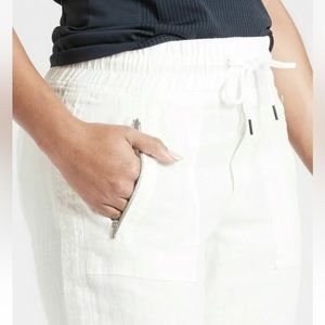 Athleta Cabo Linen Jogger Calla lily NWT 6T